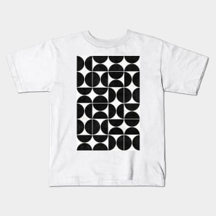 Mid-Century Modern Pattern No.3 - Black and White Concrete Kids T-Shirt